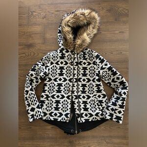 BB Dakota reversible print/black jacket women’s size small